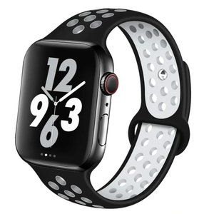 NEW[BAND] BK-White Sport Silicone For Apple Watch
